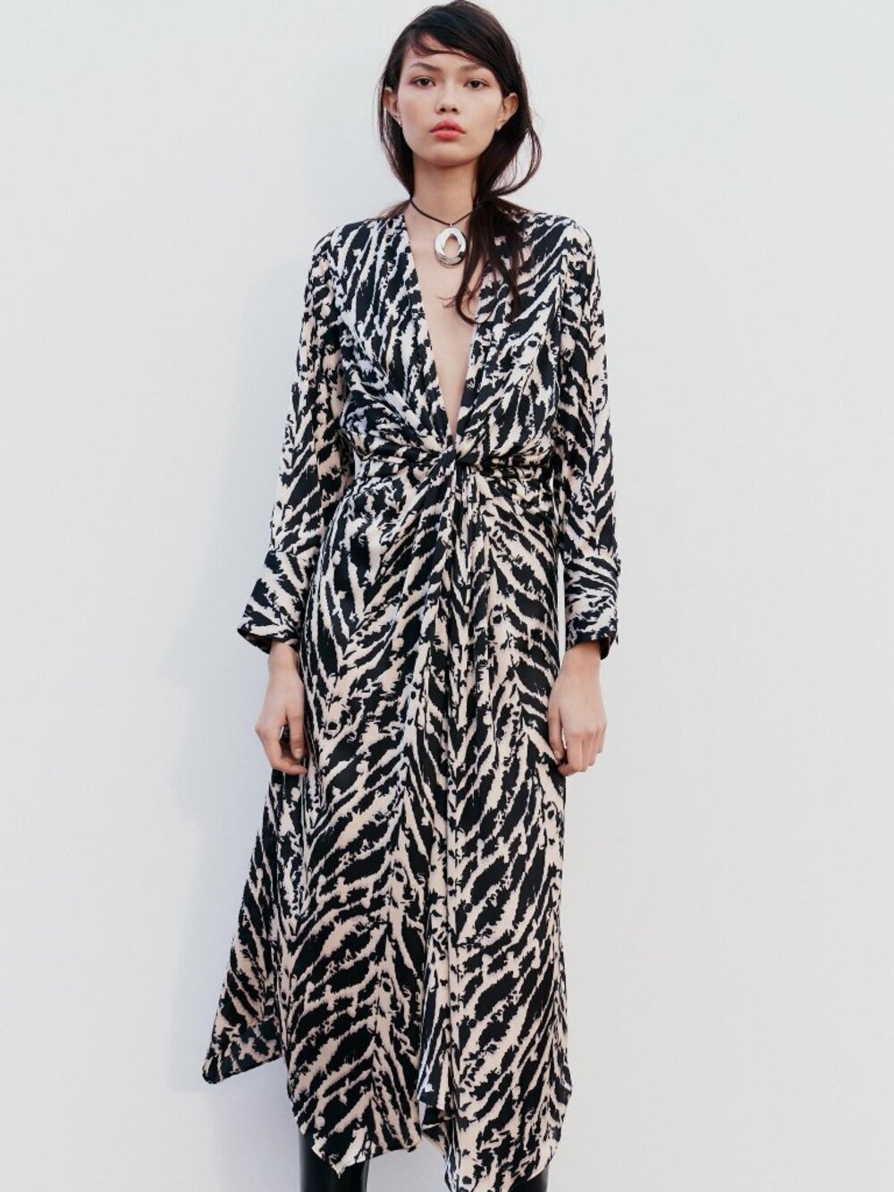 ZARA SATIN EFFECT ANIMAL PRINT DRESS BRAND NEW WITH TAGS XSMALL